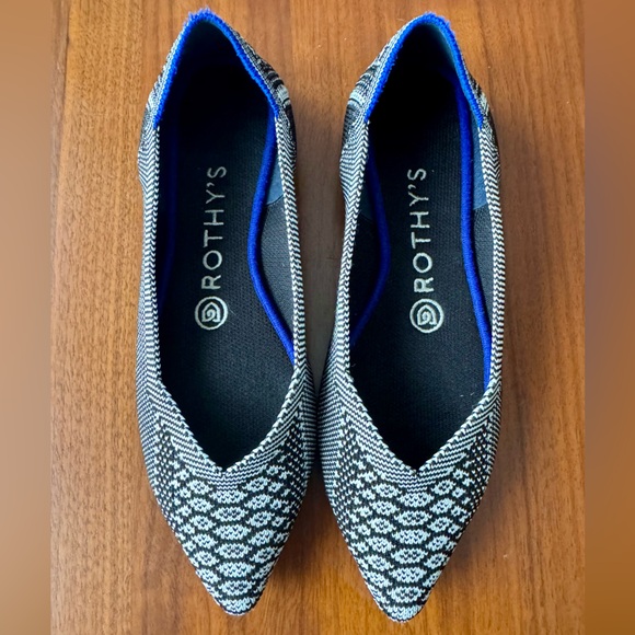 Rothy’s The Point Rare Python Snakeskin Black and White Pattern - Picture 1 of 6